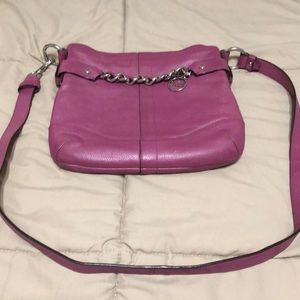 Coach leather burgundy crossbody handbag